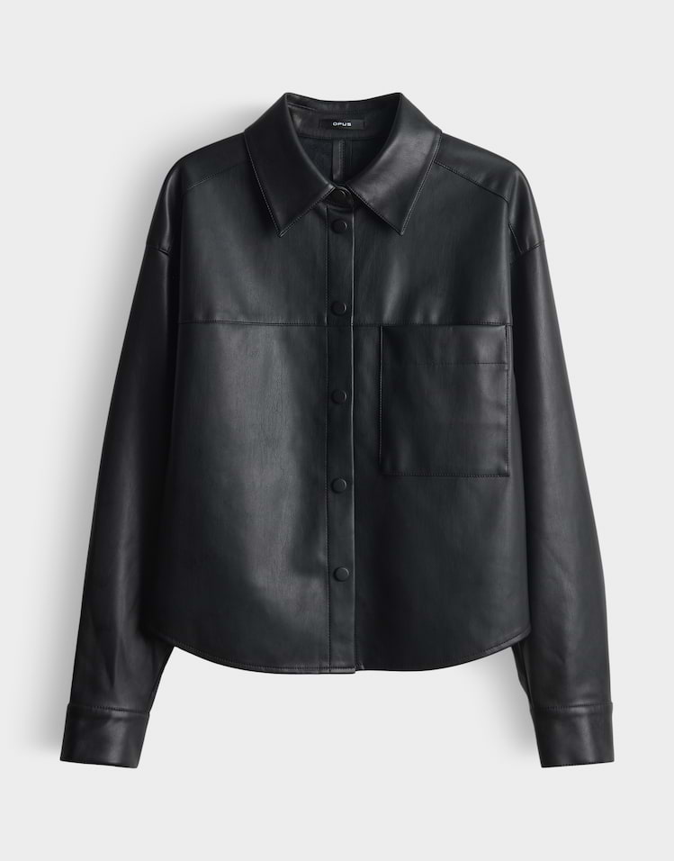 Opus - Hemdbluse in Lederoptik - Fedgy