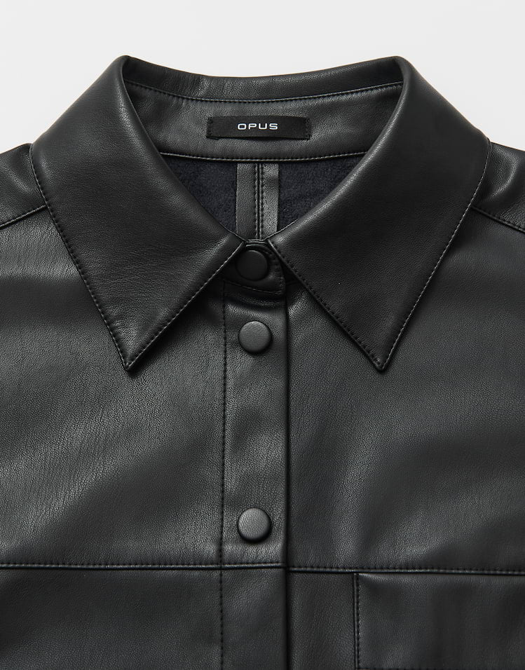 Opus - Hemdbluse in Lederoptik - Fedgy