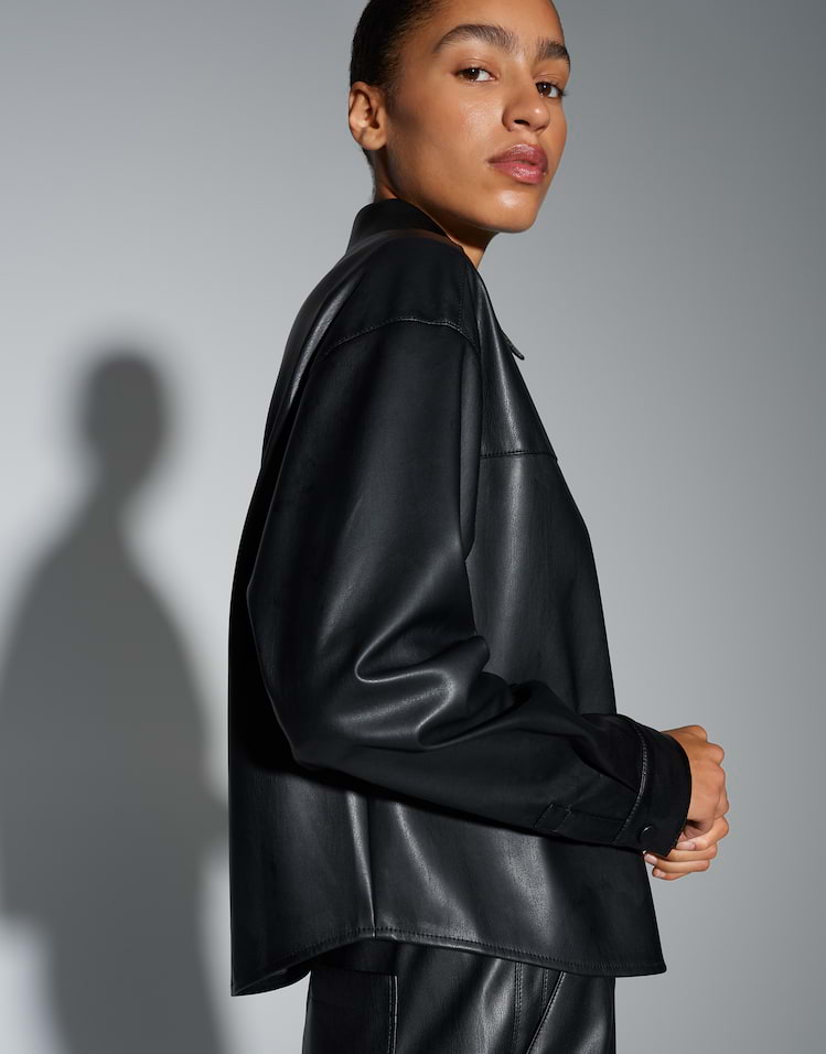 Opus - Hemdbluse in Lederoptik - Fedgy