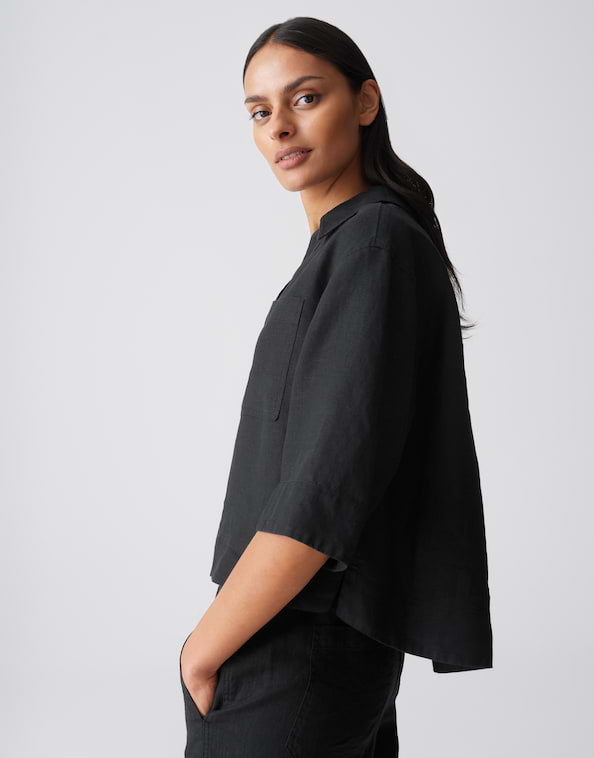 Opus - Hemdbluse aus reinem Leinen - Flippa