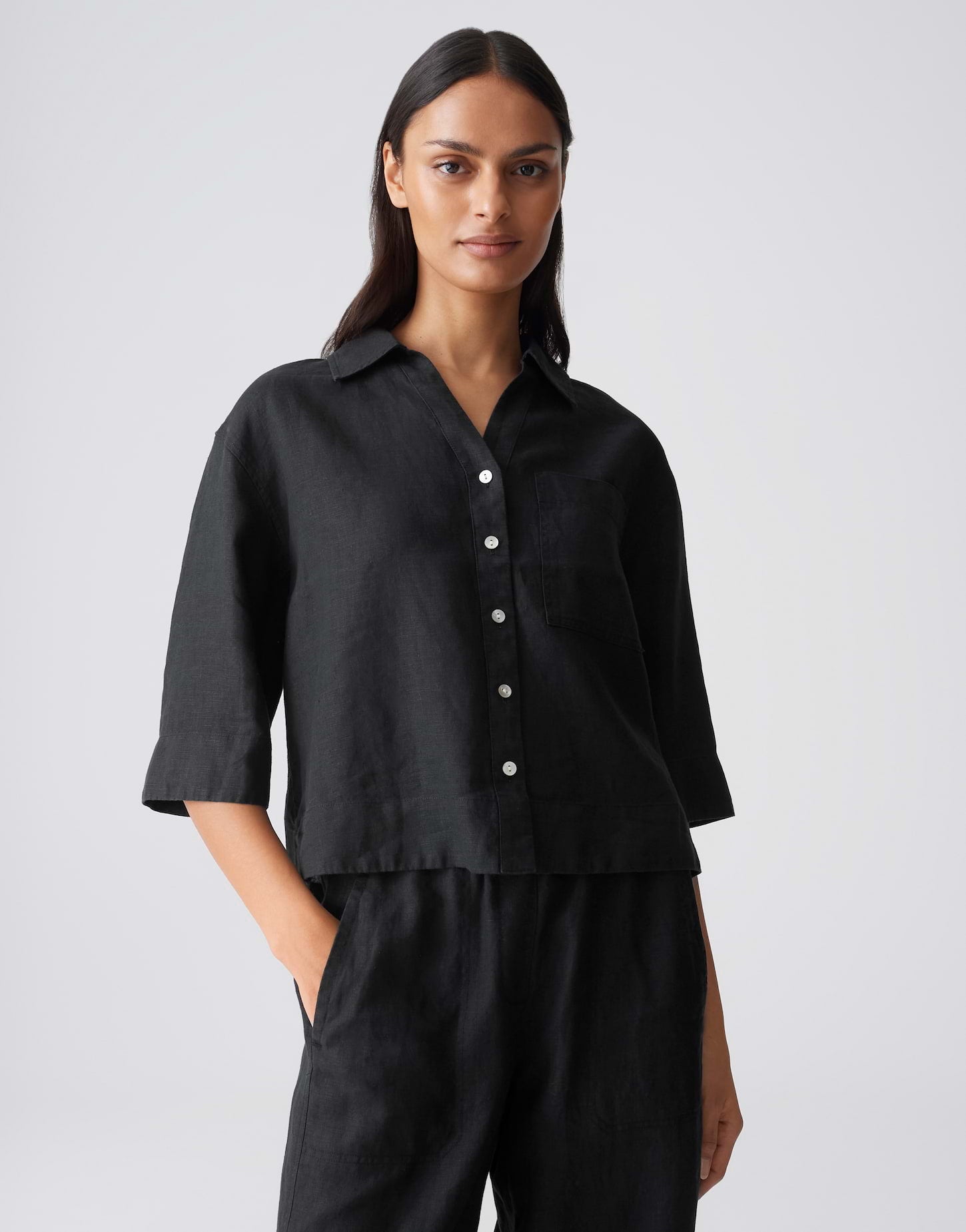 Opus - Hemdbluse aus reinem Leinen - Flippa