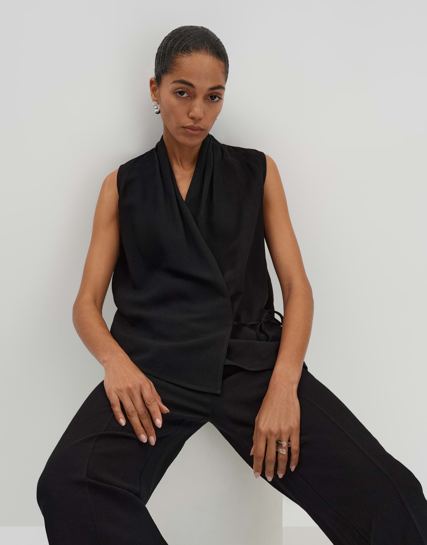 Someday - Elegante Wickelbluse aus Viskose-Leinen-Mix - Ziang