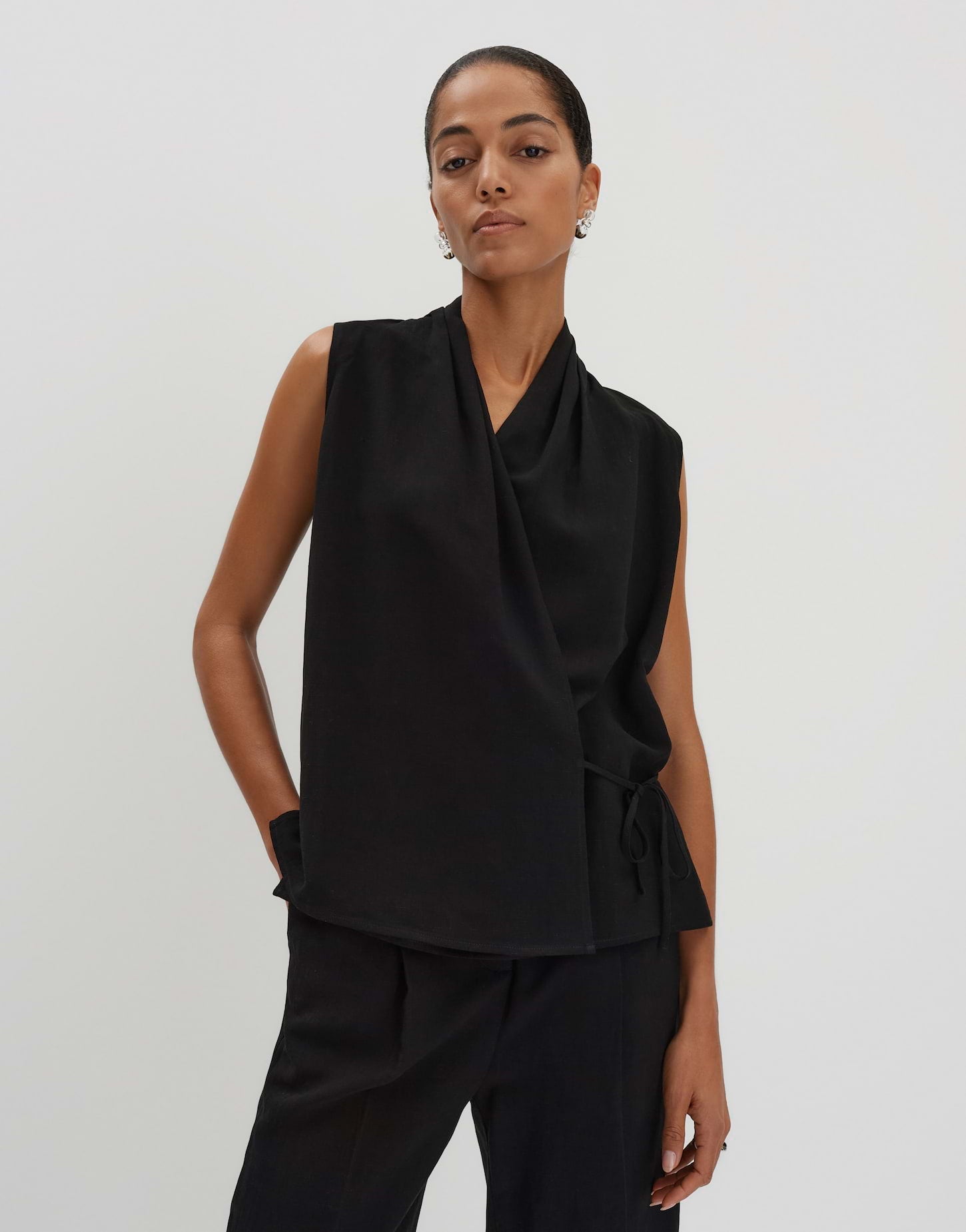 Someday - Elegante Wickelbluse aus Viskose-Leinen-Mix - Ziang