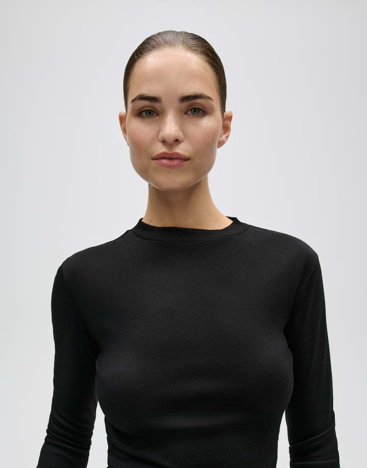 Opus - Slim Longsleeve aus Baumwoll-Model-Mix - Sylivia
