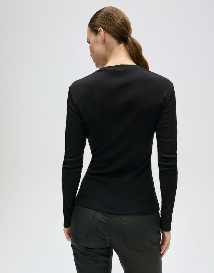 Opus - Slim Longsleeve aus Baumwoll-Model-Mix - Sylivia