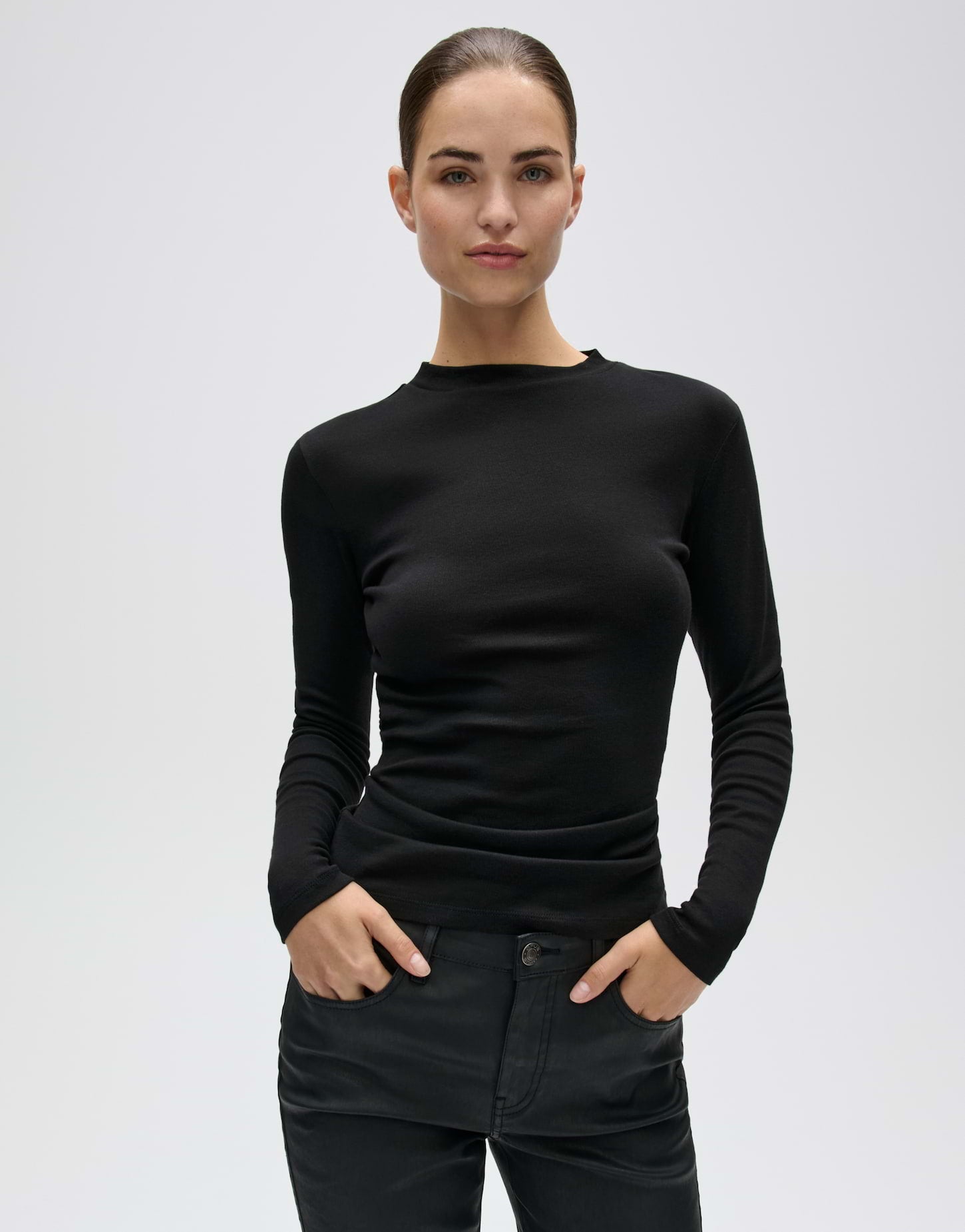 Opus - Slim Longsleeve aus Baumwoll-Model-Mix - Sylivia