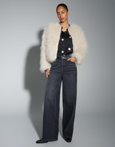 Opus - Boxy Printbluse aus Satin - Famena