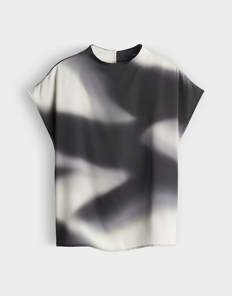 Someday - Lockere Satinbluse mit galaktischem Print - Zalactic