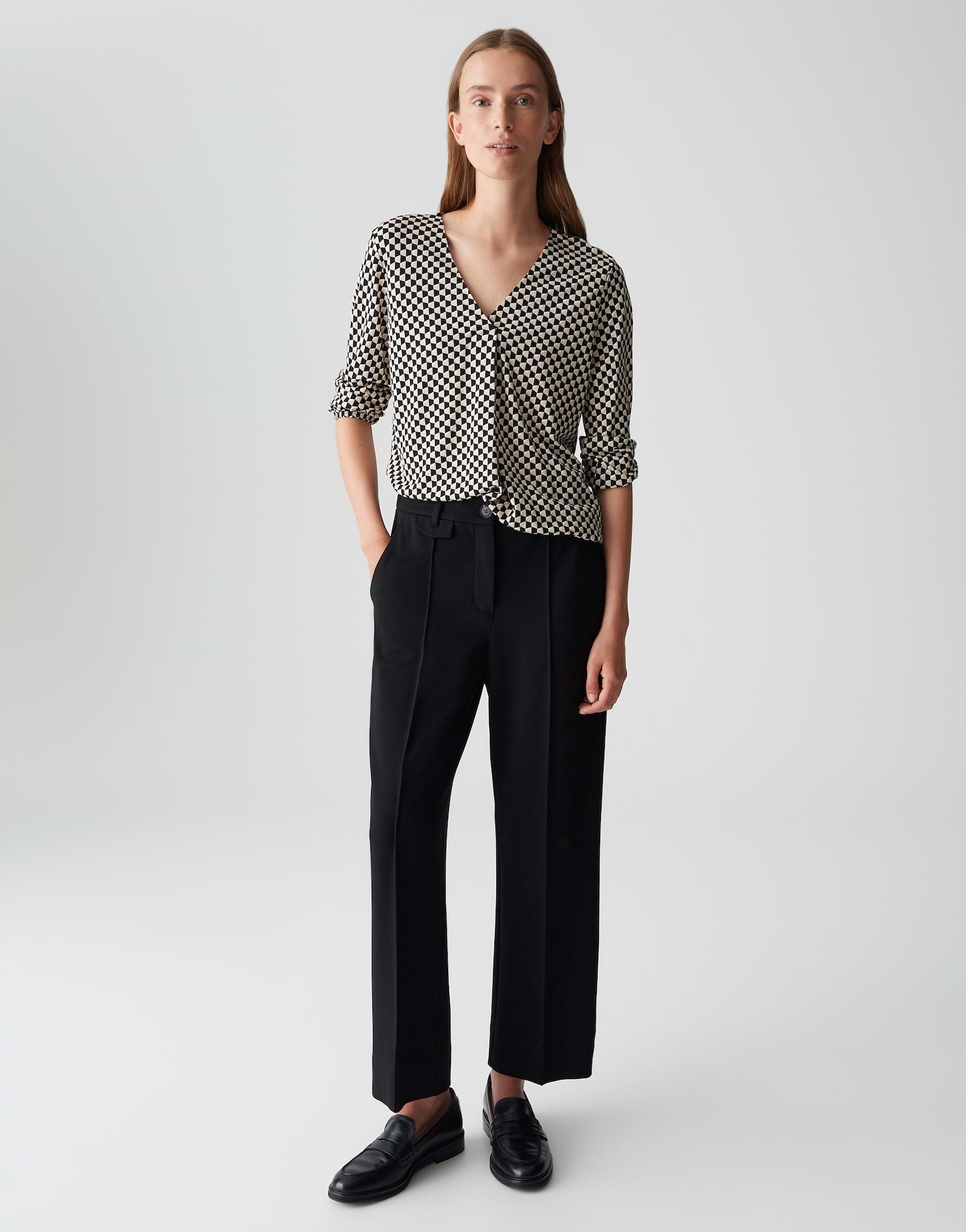 Opus - Fließendes Printshirt mit V-Neck - Sannah