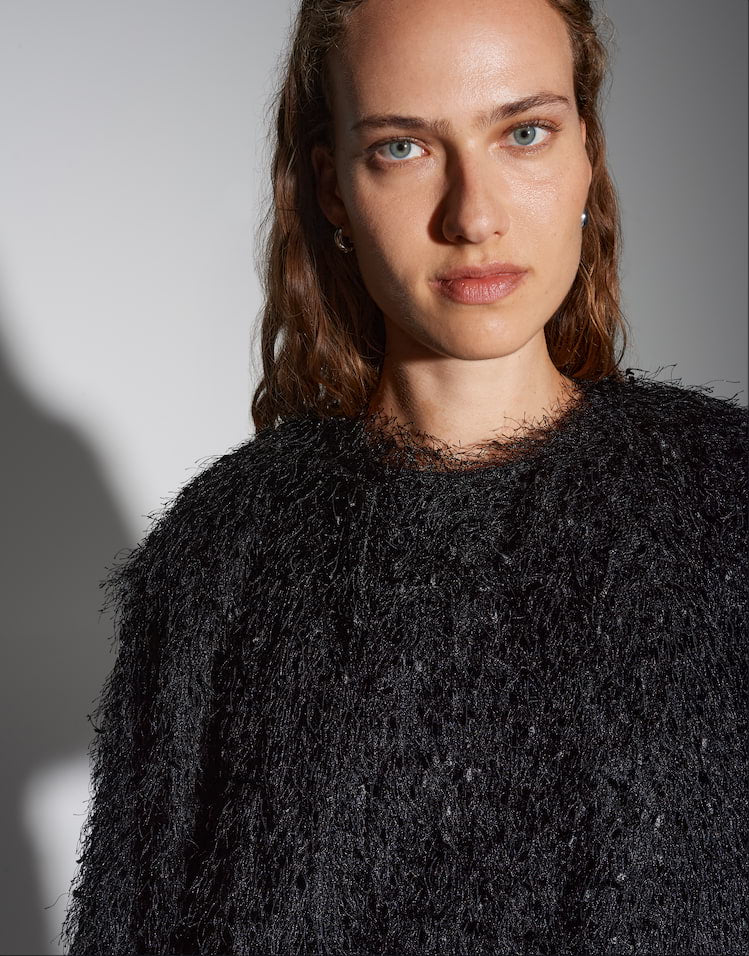 Someday -  Elegante Sweatjacke in leichter Federoptik - Ufeather