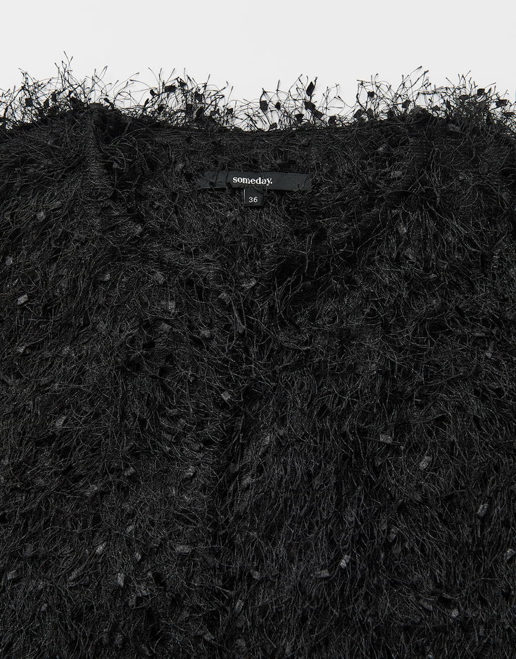 Someday -  Elegante Sweatjacke in leichter Federoptik - Ufeather