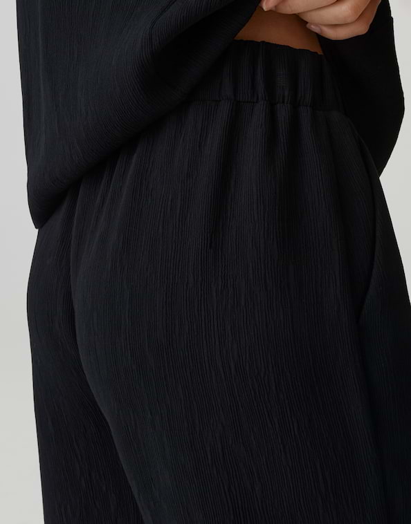 Opus - Fein strukturierte Wide Leg Pants mit Schlitzdetail - Mucia moss