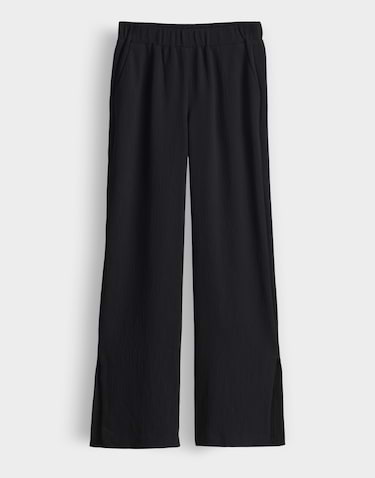 Opus - Fein strukturierte Wide Leg Pants mit Schlitzdetail - Mucia moss