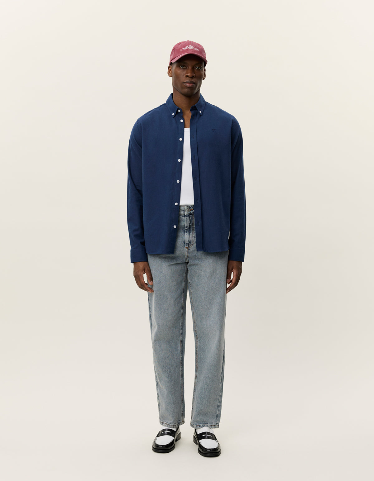 Les Deux - Leichtes Flanellhemd mit Button Down - Desert