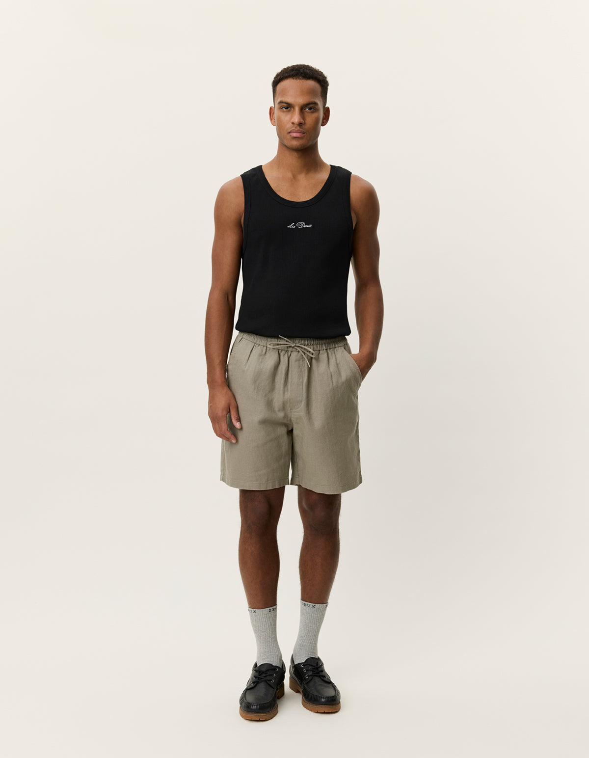 Les Deux - Kurze Hose aus Leinenmix in Oliv - Otto