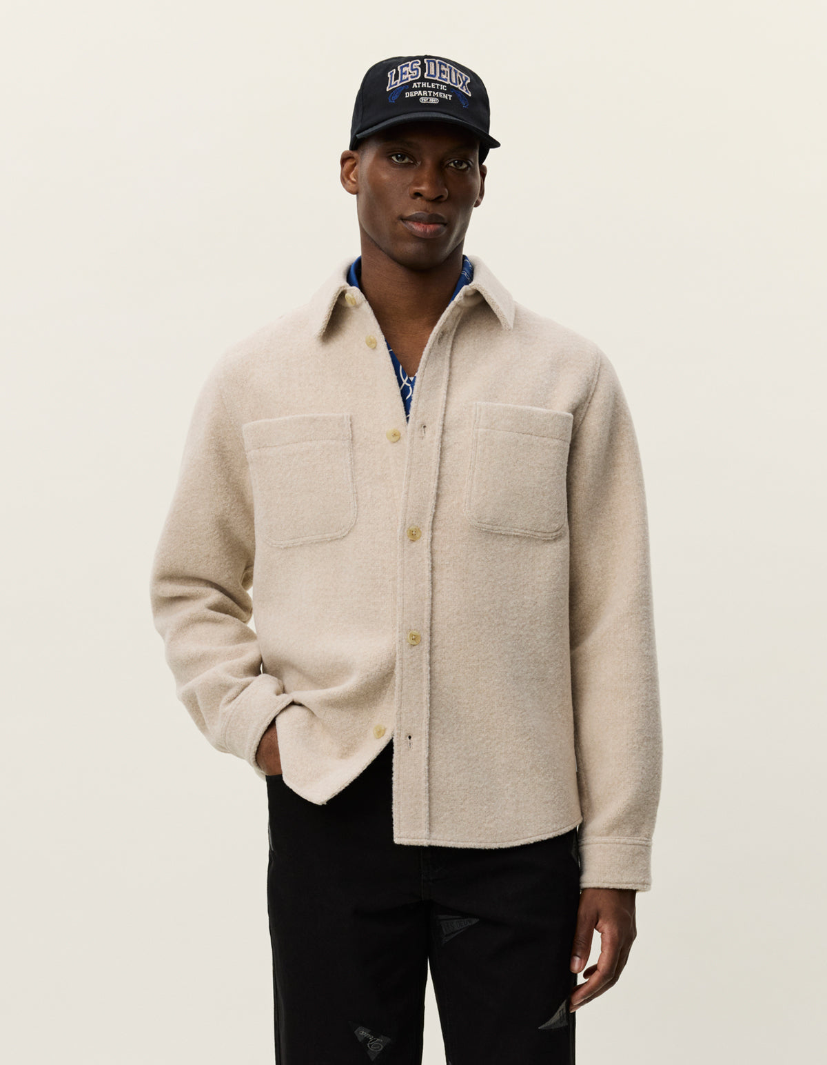Les Deux - Bouclé Overshirt in Hellbeige - Lennon