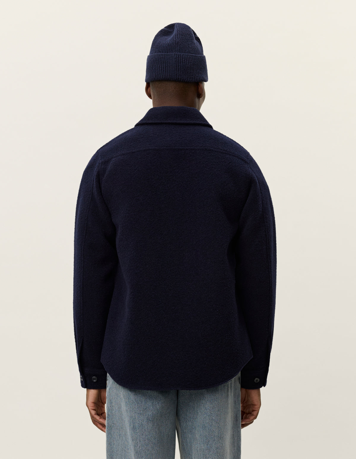 Les Deux - Bouclé Overshirt in Marineblau - Lennon