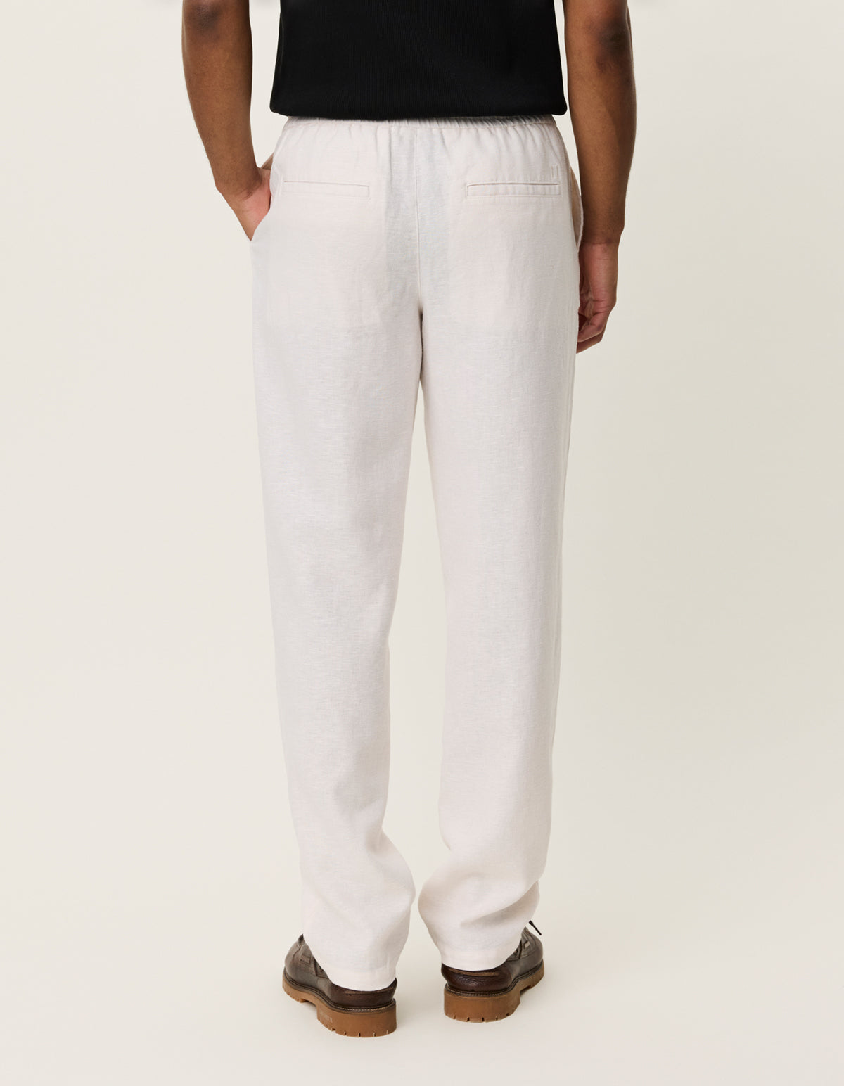 Les Deux - Stilvolle Leinenhose mit Tunnelzug in Offwhite - Patrick