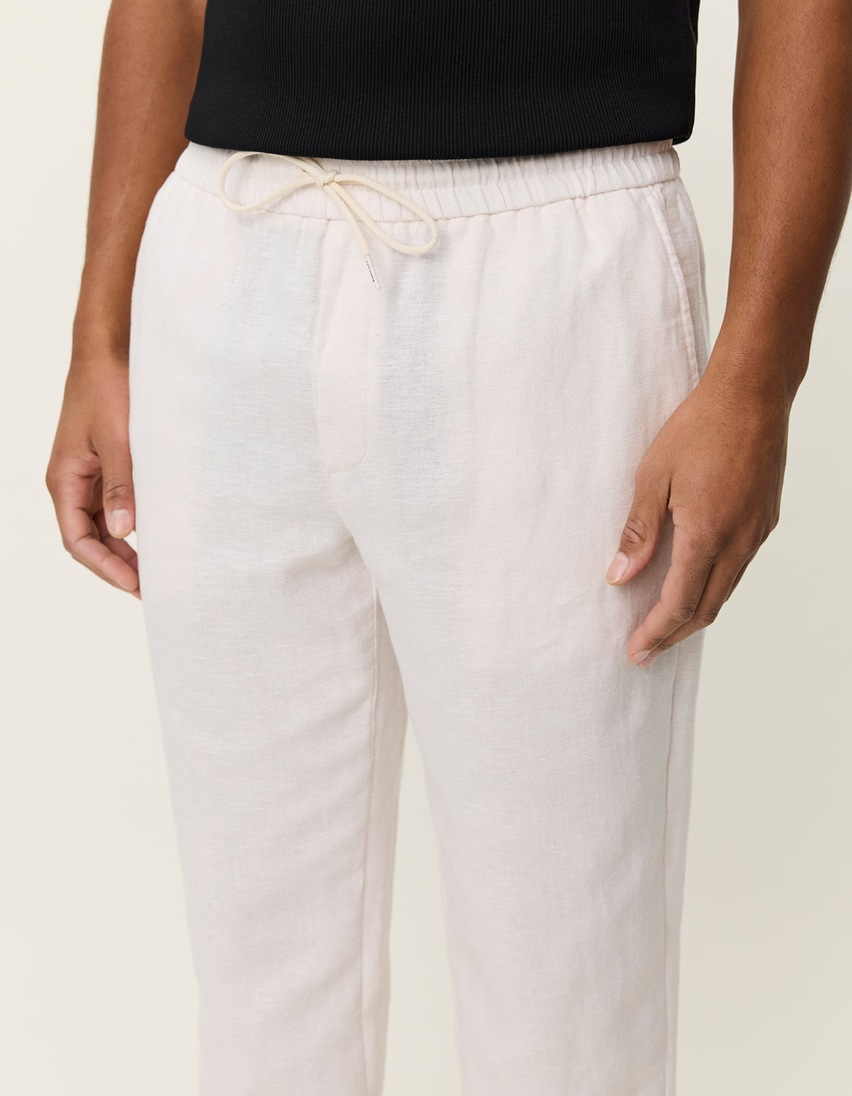 Les Deux - Stilvolle Leinenhose mit Tunnelzug in Offwhite - Patrick