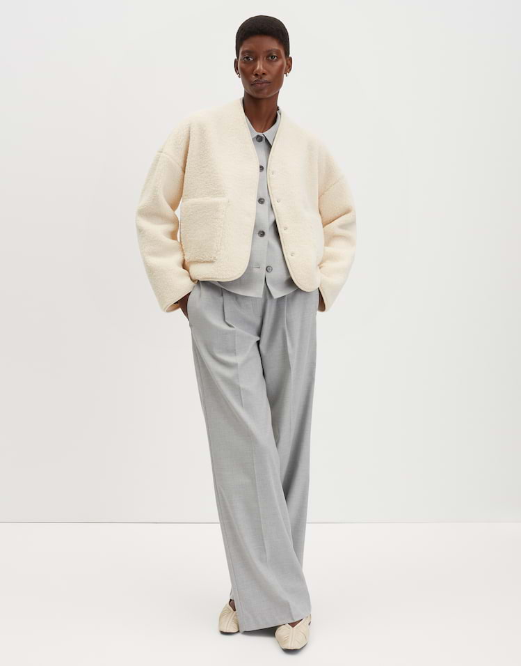 Someday -  Lockere Blousonjacke im Shearling Look - Uteddy