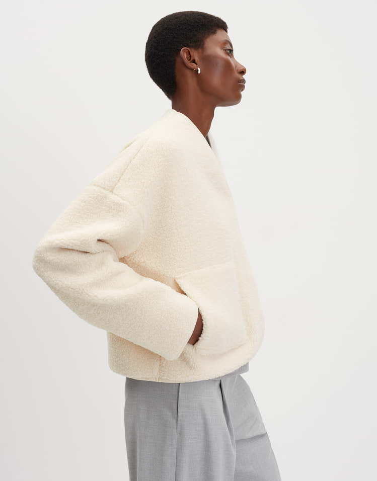 Someday -  Lockere Blousonjacke im Shearling Look - Uteddy