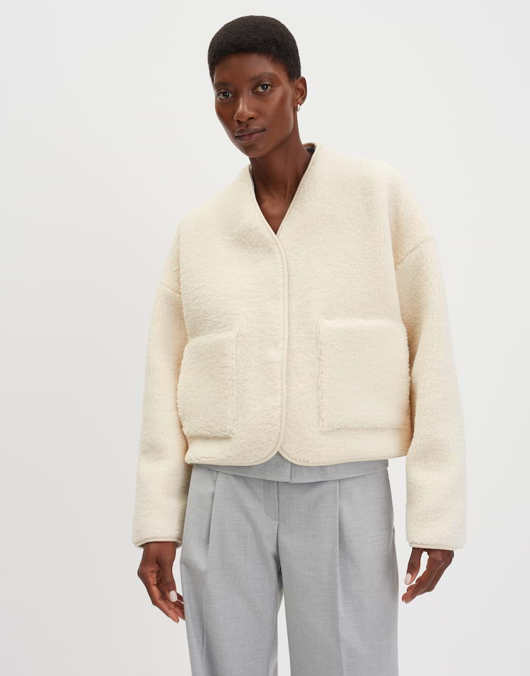 Someday -  Lockere Blousonjacke im Shearling Look - Uteddy