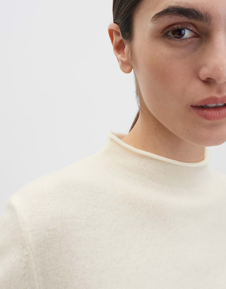 Someday - Kurzarmpullover aus reiner Wolle Regular Fit - Tumea