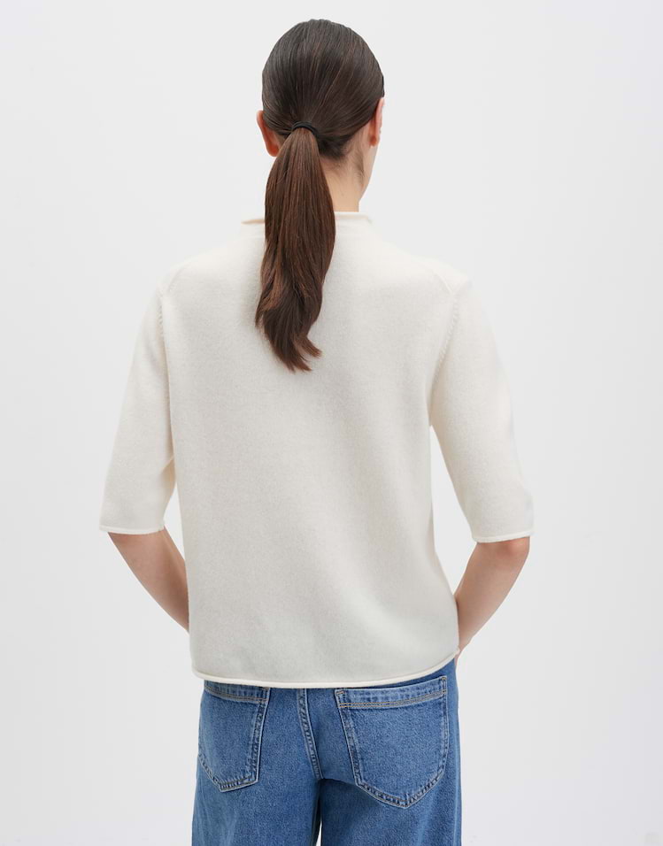 Someday - Kurzarmpullover aus reiner Wolle Regular Fit - Tumea