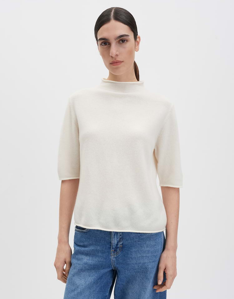 Someday - Kurzarmpullover aus reiner Wolle Regular Fit - Tumea