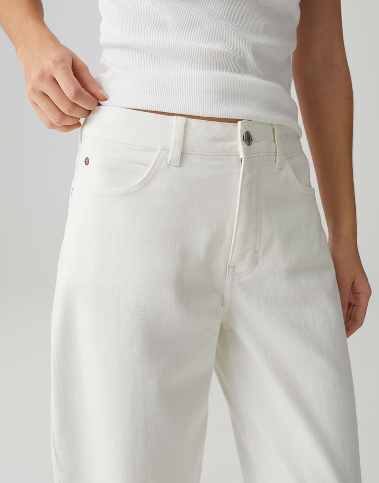 Opus - Barrel Jeans mit Powerstretch Mid Rise - Mari Clear