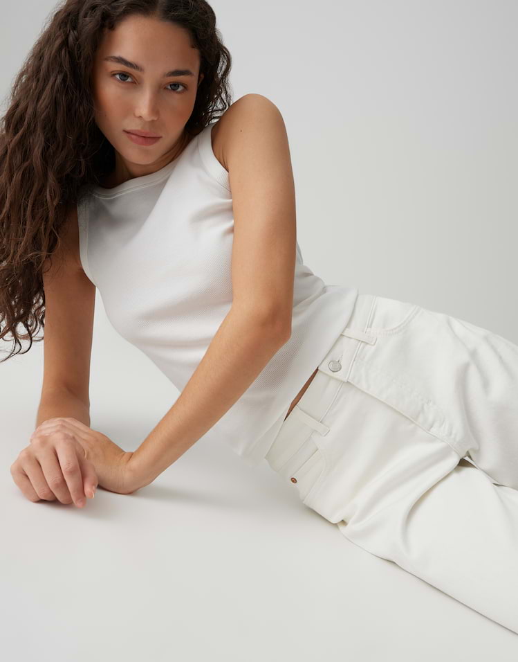 Opus - Barrel Jeans mit Powerstretch Mid Rise - Mari Clear