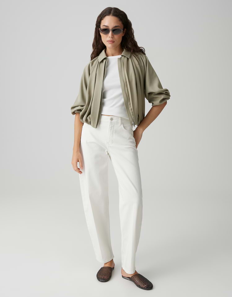Opus - Barrel Jeans mit Powerstretch Mid Rise - Mari Clear