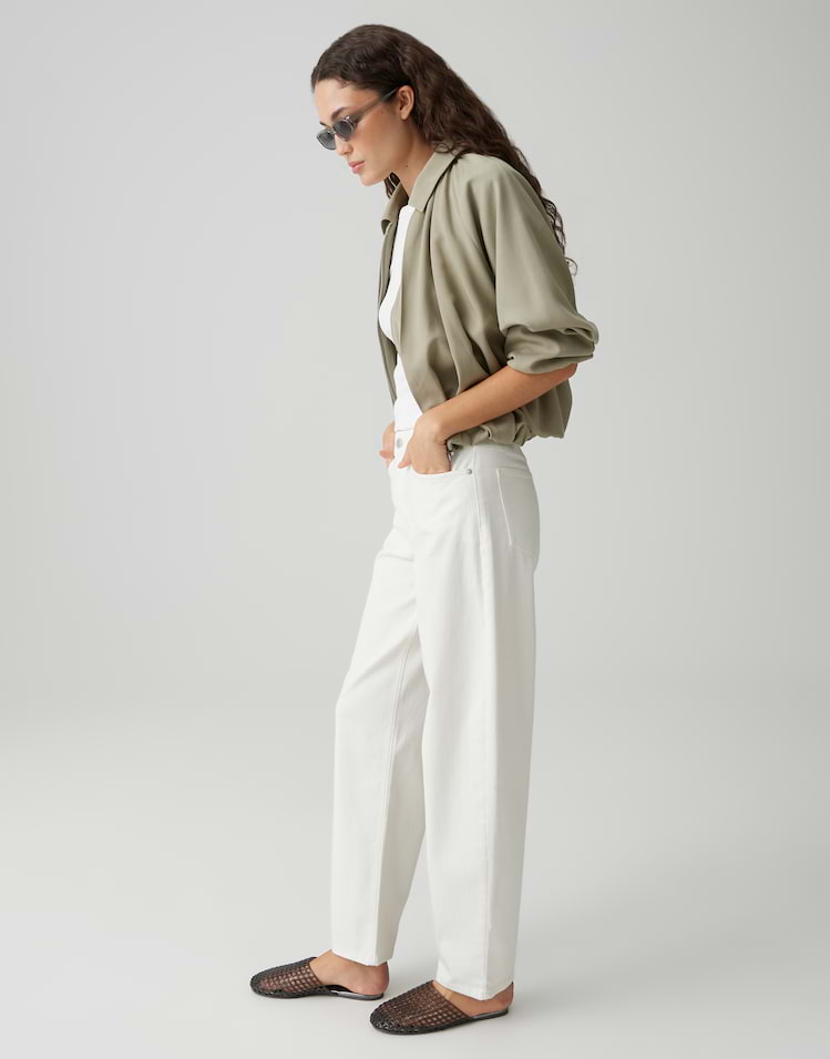 Opus - Barrel Jeans mit Powerstretch Mid Rise - Mari Clear