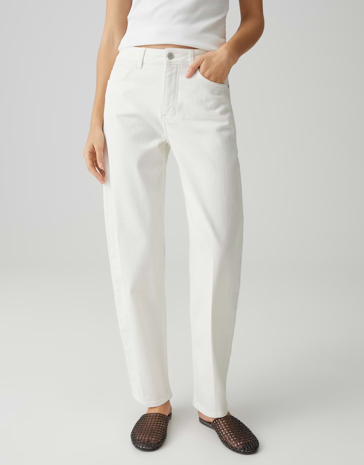 Opus - Barrel Jeans mit Powerstretch Mid Rise - Mari Clear
