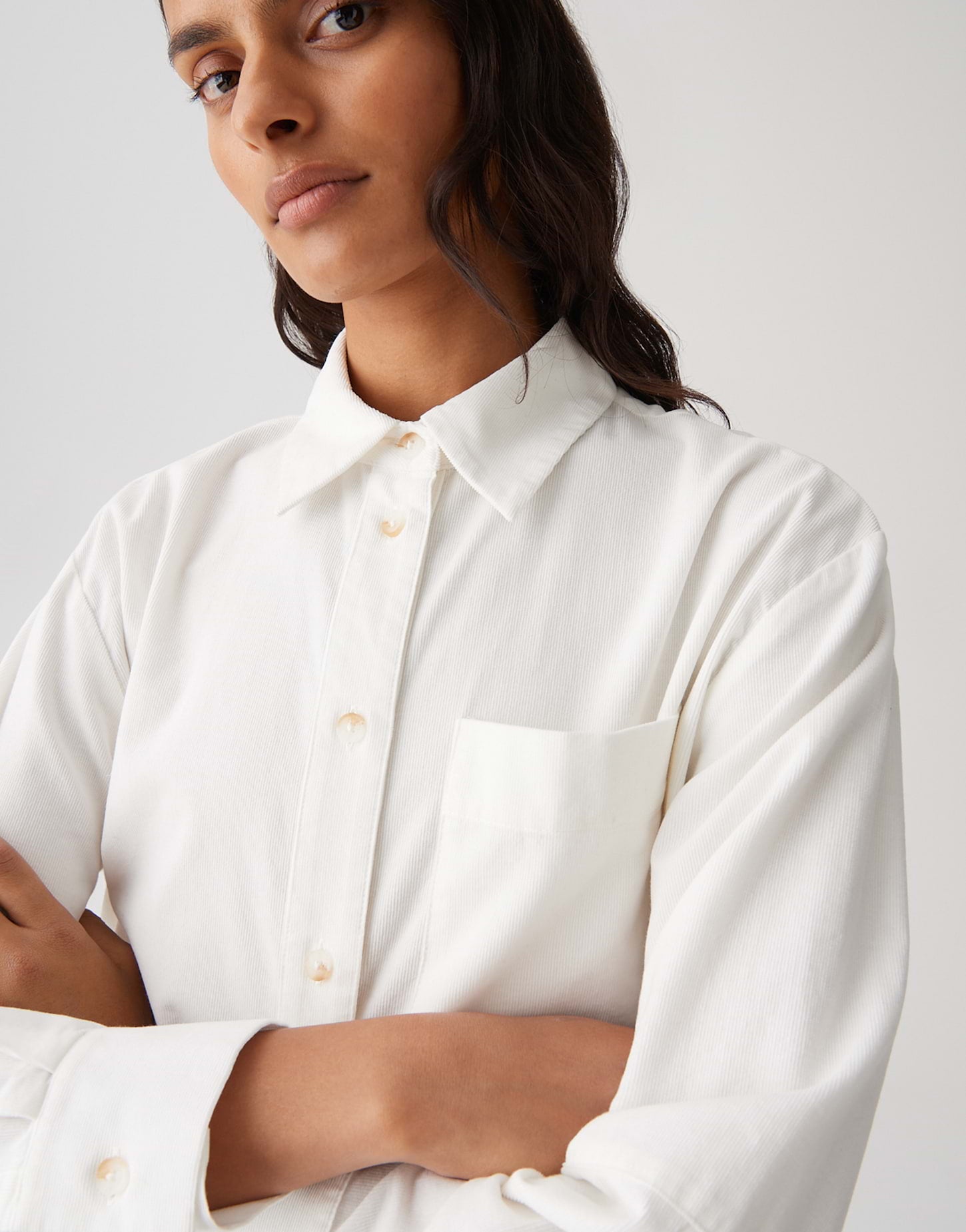 Opus - Boxy Cord Overshirt - Frone