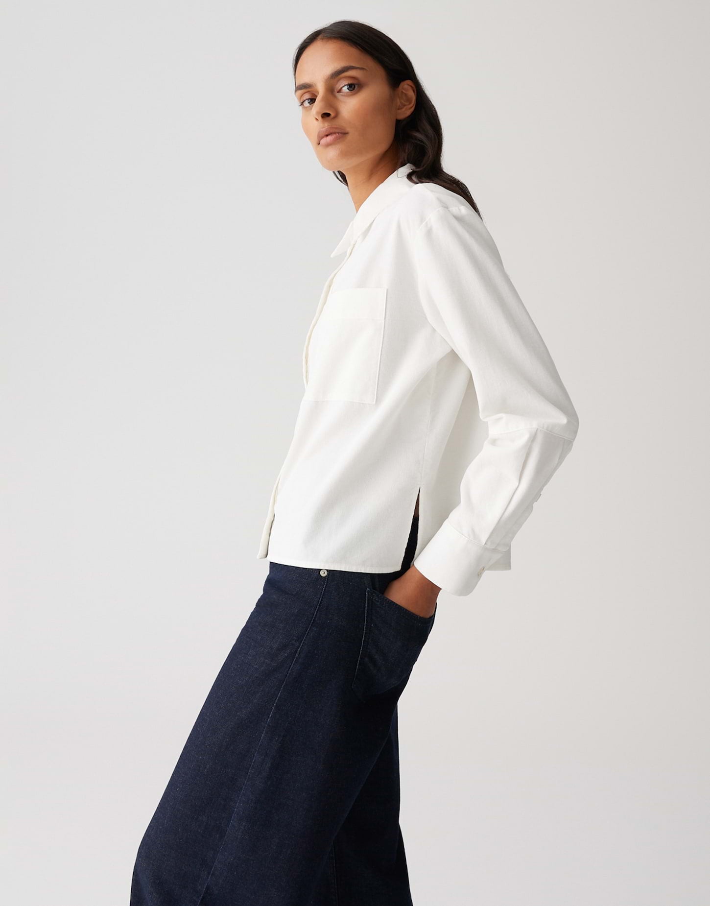 Opus - Boxy Cord Overshirt - Frone