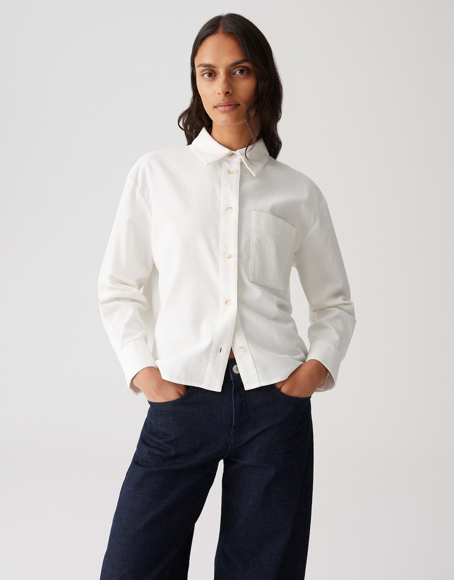 Opus - Boxy Cord Overshirt - Frone