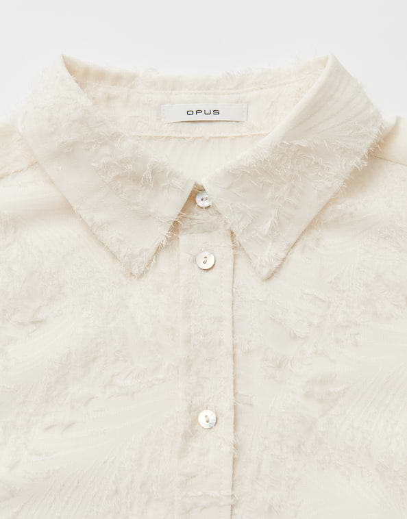 Opus - Boxy Hemdbluse mit feinem Fil Coupé Muster - Fenima