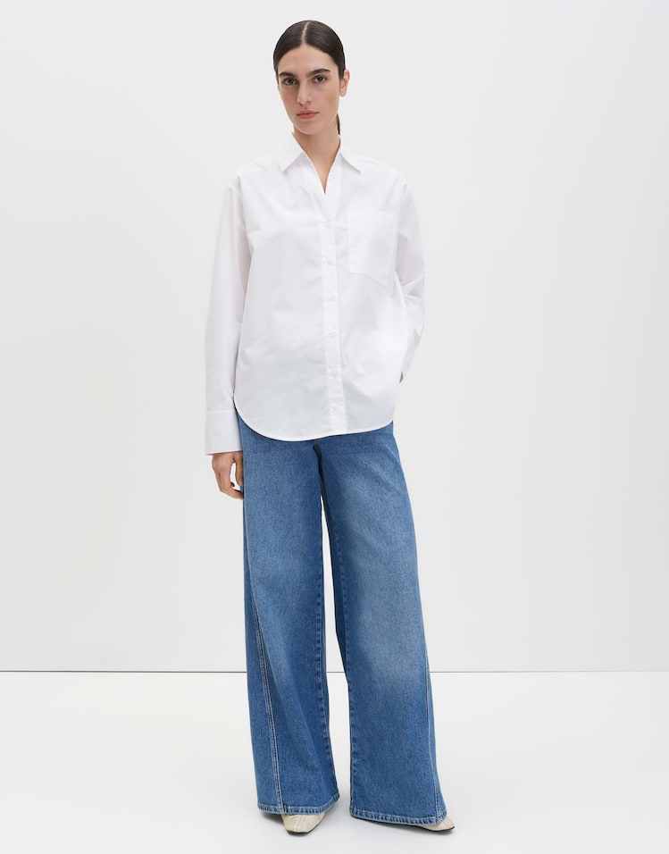 Someday - Hemdbluse aus nachhaltigem Baumwoll Popelin Loose Fit - Zamily