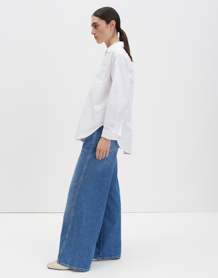 Someday - Hemdbluse aus nachhaltigem Baumwoll Popelin Loose Fit - Zamily