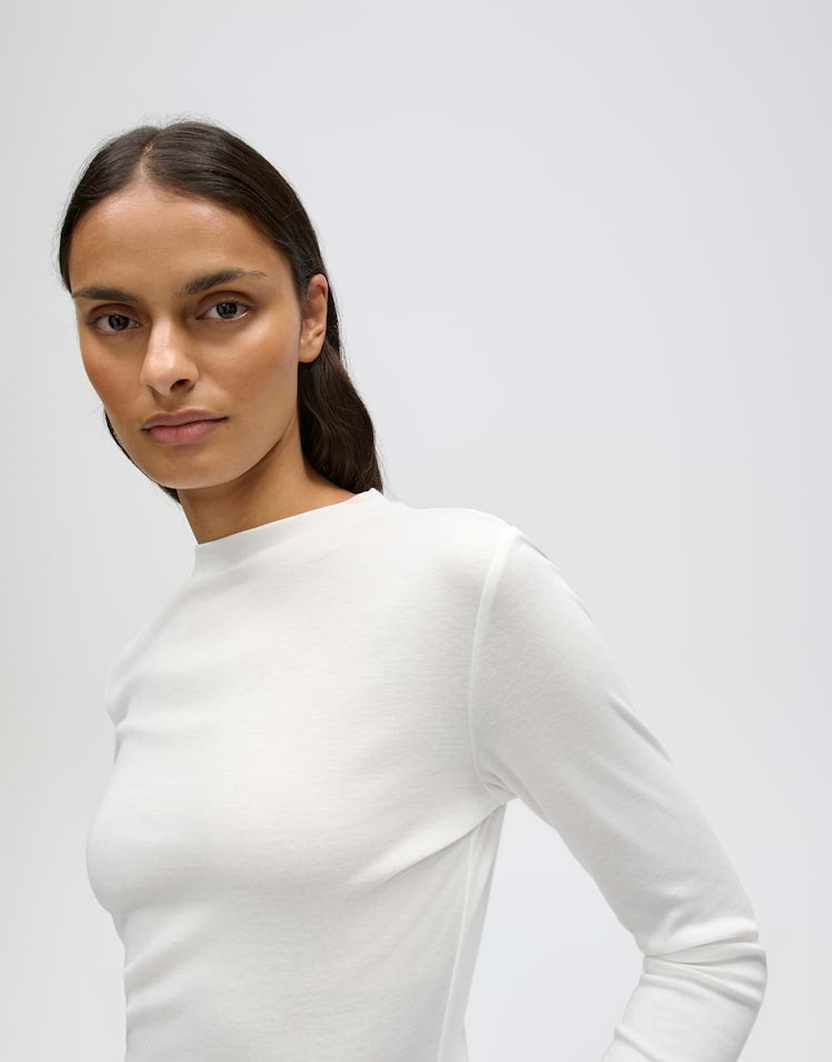 Opus - Slim Longsleeve aus Baumwoll-Model-Mix - Sylivia
