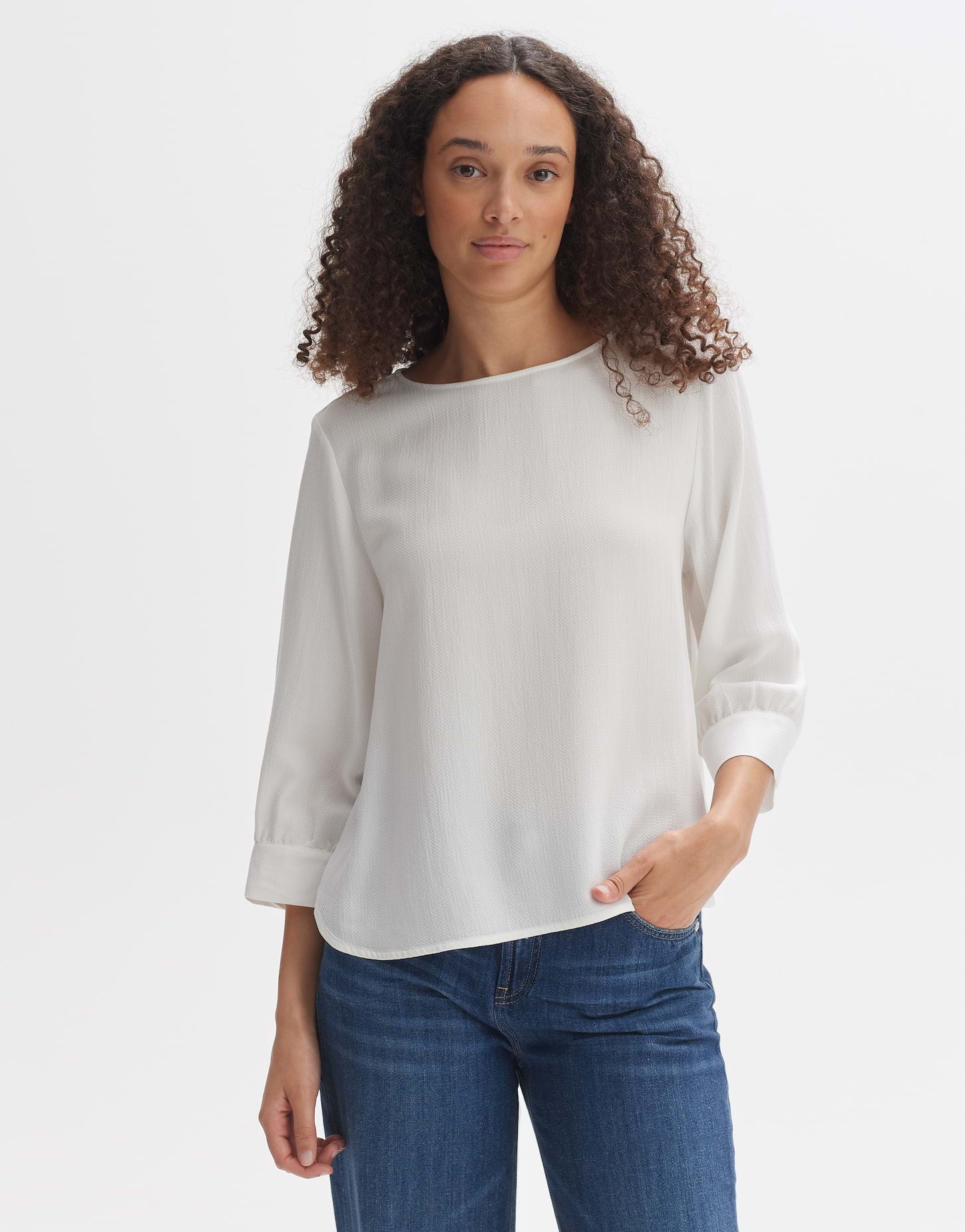 Opus - Lockere Shirtbluse mit leichter Struktur - Fuketa