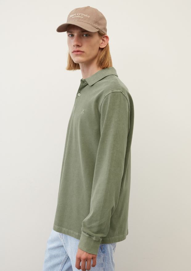 Marc O´Polo - Langarm Poloshirt in softer Jerseyqualität